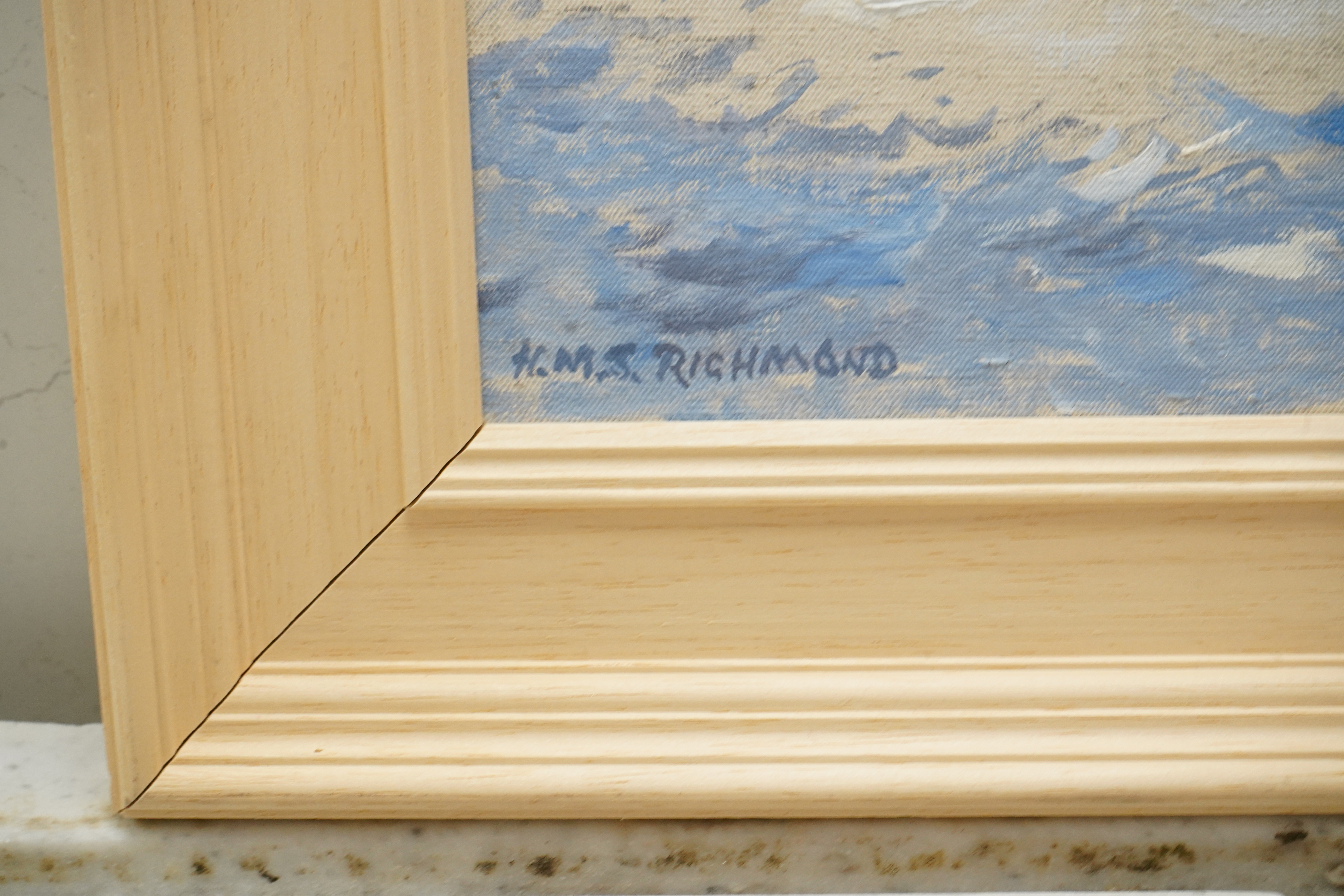 Bernard Philip Batchelor (1924-2012), ‘H.M.S. Richmond’, 2000, monogrammed and dated lower right, titled lower left, 25cm x 35.5cm